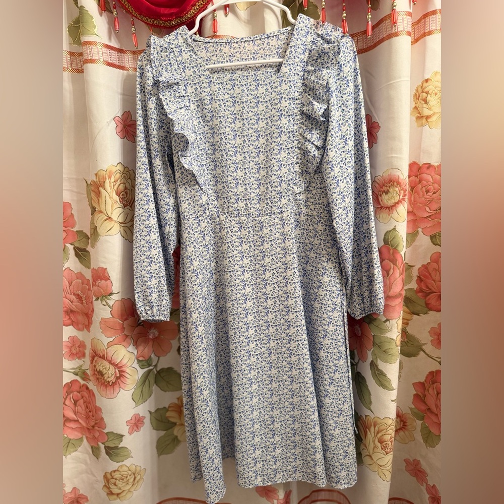 Floral Ruffle Long Sleeve Dress